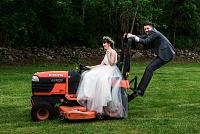 bride-groom-riding-tractor-lawnmower-funny-jessica-bishop-robert-lee-connecticut-rustic-barn-wed-jpg