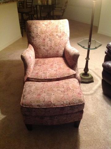 Custom Chair, w/matching ottoman. 
1 of 2