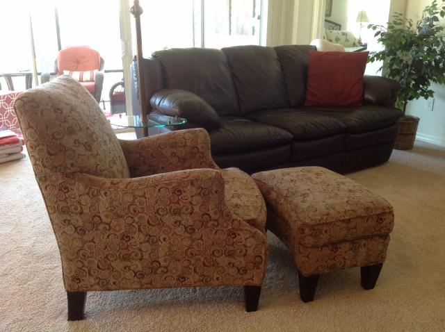 Custom Chair, w/matching ottoman. 
2 of 2