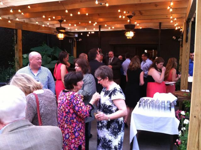 Dinner party at the outdoor patio.