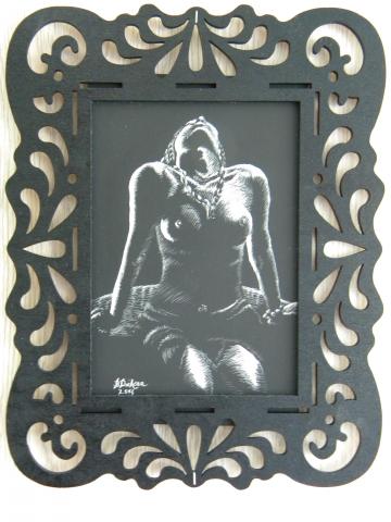 This is SCRATCHBOARD worked with a needle and completed in my Wednesday Art in Paradise group.