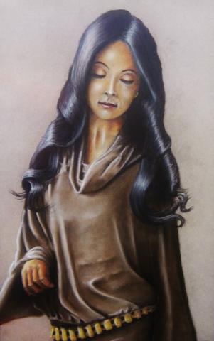 Portrait of a young girl in pastels 24 x 18ins