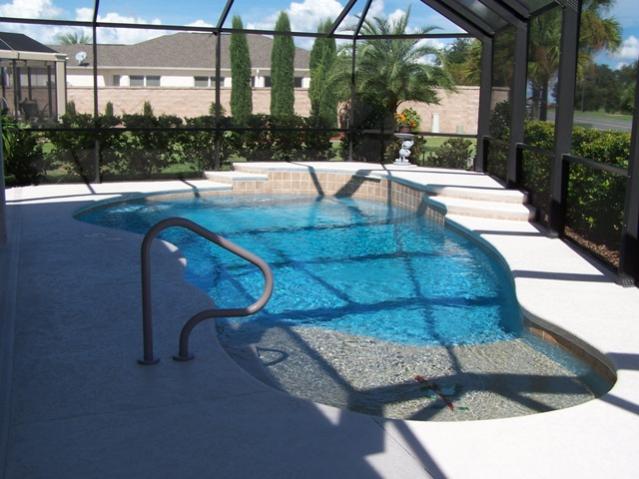 Pool with beach