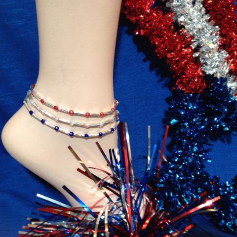 3   red, white, blue