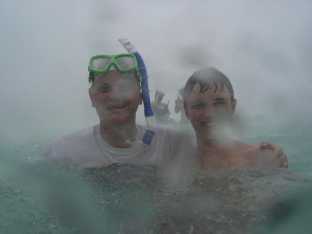 RickandJosephsnorkellingintherainBabyBeachAruba