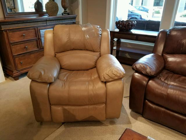 Biege leather recliner