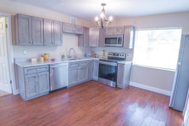 Custom Stained Kitchen: Finished product
