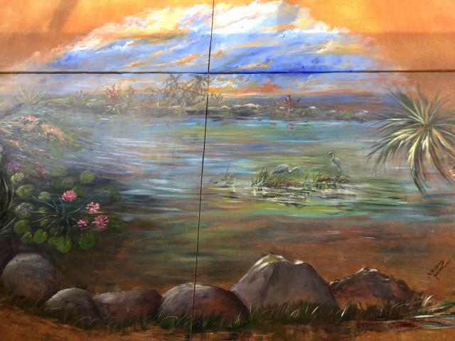 Patio Floor Mural by Debbie Brady Robinson 1 of 3.  You can reach Debbie at 912-308-0710 or see more of her beautiful work at DebbieBradyRobinson.com