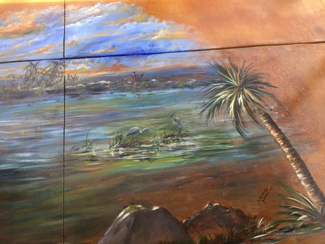 Patio Floor Mural by Debbie Brady Robinson 3 of 3. You can reach Debbie at 912-308-0710 or see more of her beautiful work at DebbieBradyRobinson.com