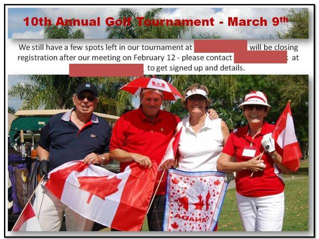 Slide 14 - Annual golf tournament