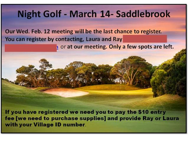 Slide 22 - our Night Golf, Facebook, TV