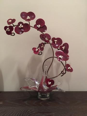 Orchid made with shells