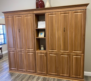 Two Twin Wall Beds with center tall cabinet perfect for those grandchildren