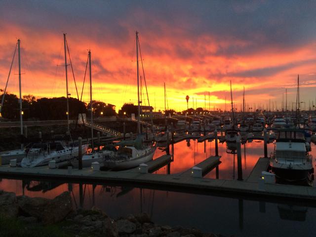 Sunset at Ventura Marina.