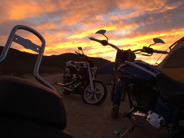 Sunrise at Joshua Tree.  2,000 women on bikes camping all weekend with no drama!
