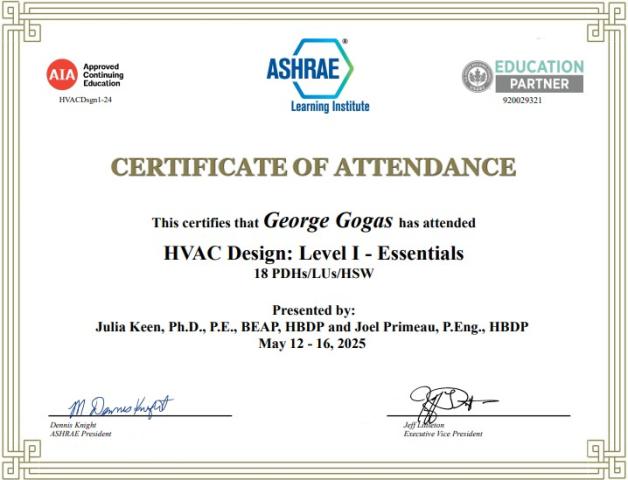 ASHRAE HVAC Design I ( ASHRAE stands for the American Society of Heating, Refrigerating and Air-Conditioning Engineer )