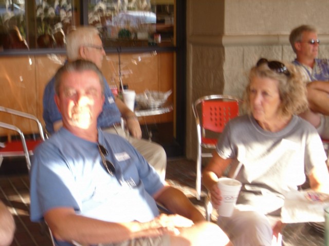 Mr and Mrs George (sorry for the blurry photo).  They used real name tags so I'm not sure what their screen names are.  Or, maybe, this was Boomer????  Nahhhh

Defn8tly in the background