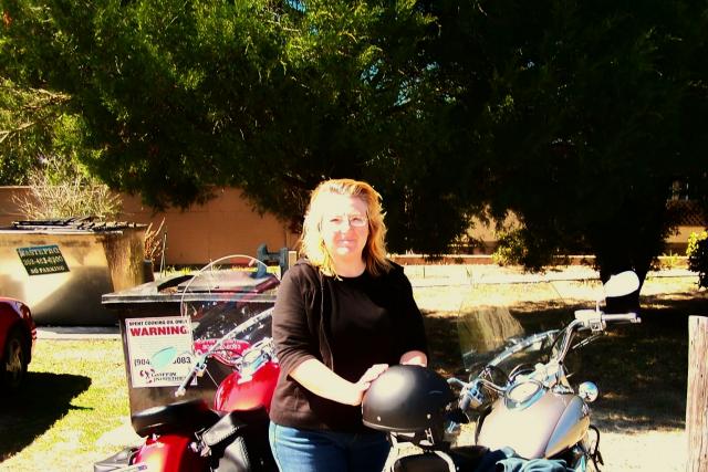 Me and my Bike, (the red one).