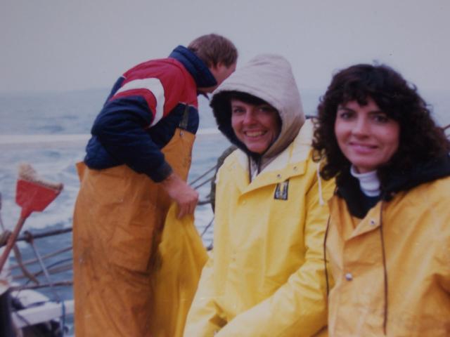 Me on the left--Phyllis on right--our friend working in background