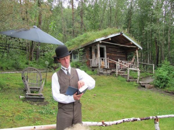 Poet Robert Service cabin and interpreter in Dawson City, Yukon Territory Alaska.  This guy was a terrific interpreter.  Wonderful poetry.