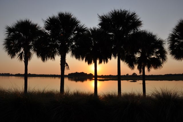 Sunset Sumter Landing bridge