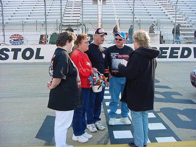 Gettin married at Bristol Motor Speedway. Start/Finish line.