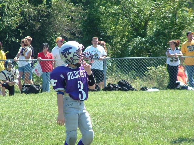 Pop Warner league quarterback