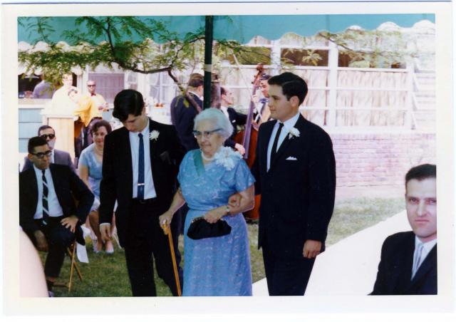 4 Mitch and Rob walk Granma Yitki down the aisle