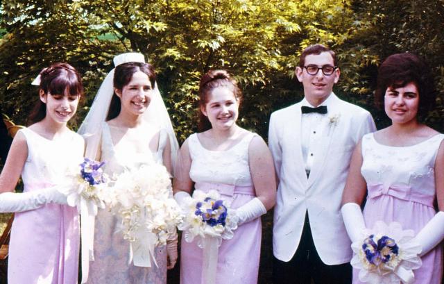 5 Bridesmaids Barbara, Dru and Sharon with the Bride and Groom