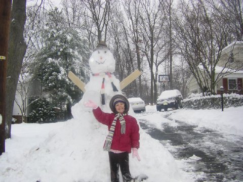 Maya and her magnificent snowman!