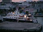 "Smaller" ship in the harbor