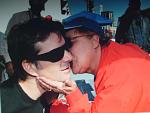 My wife (Cathy) Kissing Jeff Gordon. Daytona 2009