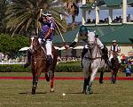 A goal-saving hook at a polo game at The Villages Polo Club in November, 2012.