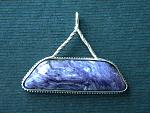 A pendant made of Charoite and Sterling Silver - prepared the stone in The Gems and Minerals Club/Society